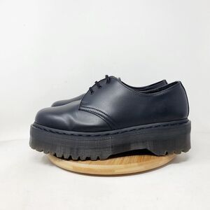 Dr Martens Quad Mono Shoes Womens 9 Vegan 1461 Platform Punk Goth Chunky Lug